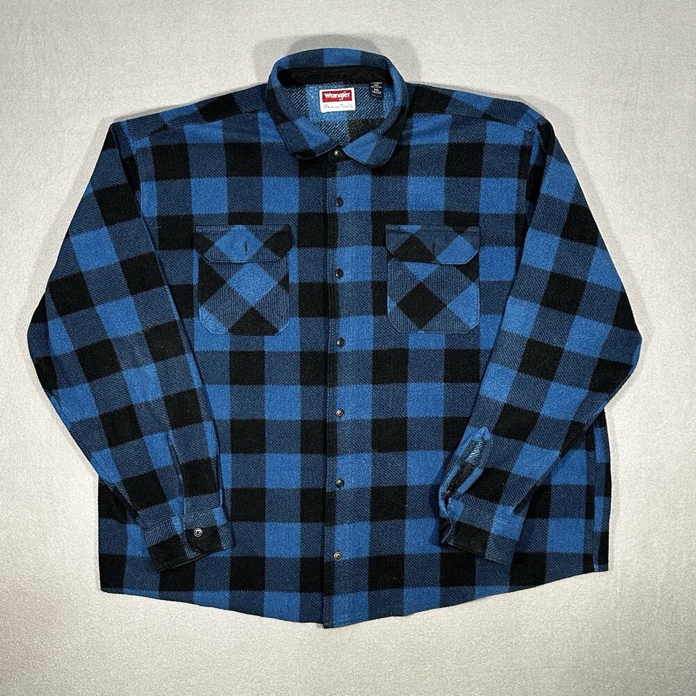 Wrangler Premium Quality Fleece Lined Buffalo Plaid Flannel Shirt Jacket 3XL